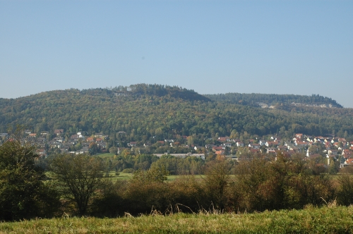Blick auf Ebermannstadt und den Burgstall